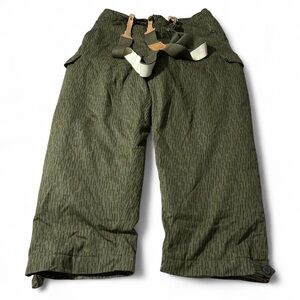 Vintage German Military Rain Drop Camo Insulated Pants With Suspenders Large